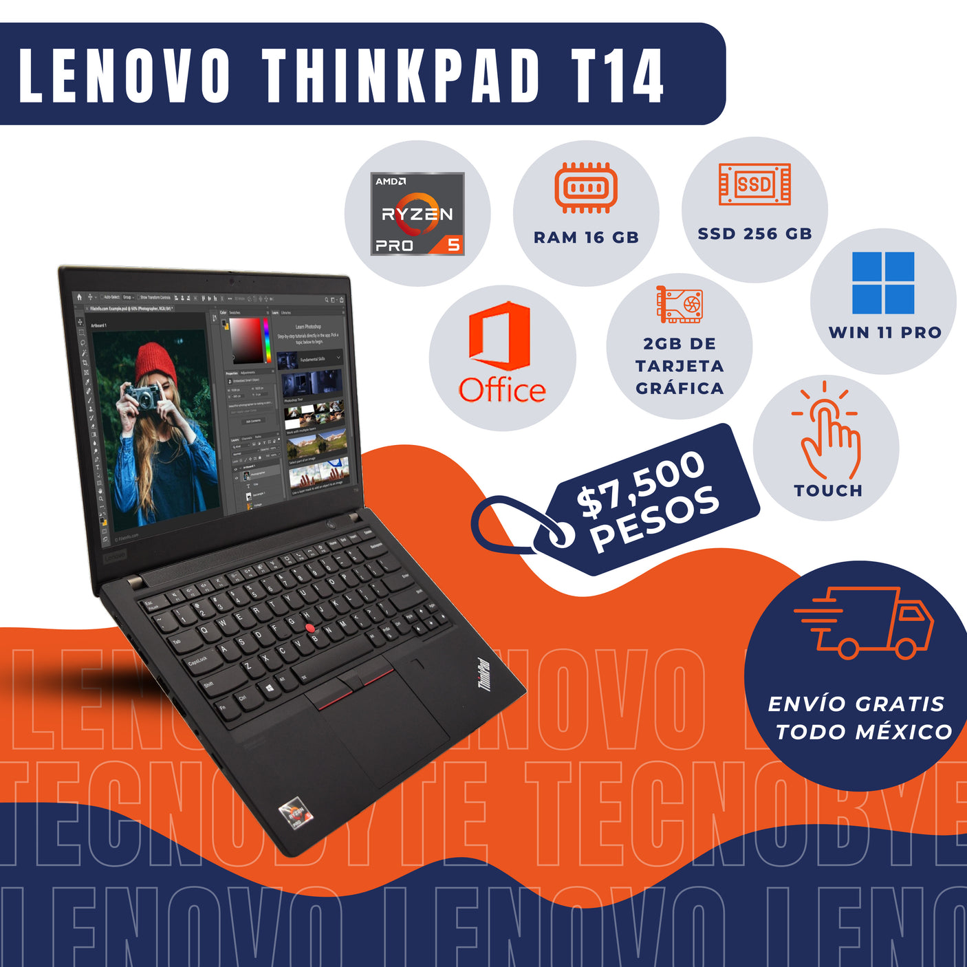 LENOVO THINKPAD T14 AMD RYZEN 5 PRO Tarjeta de Video 2 GB